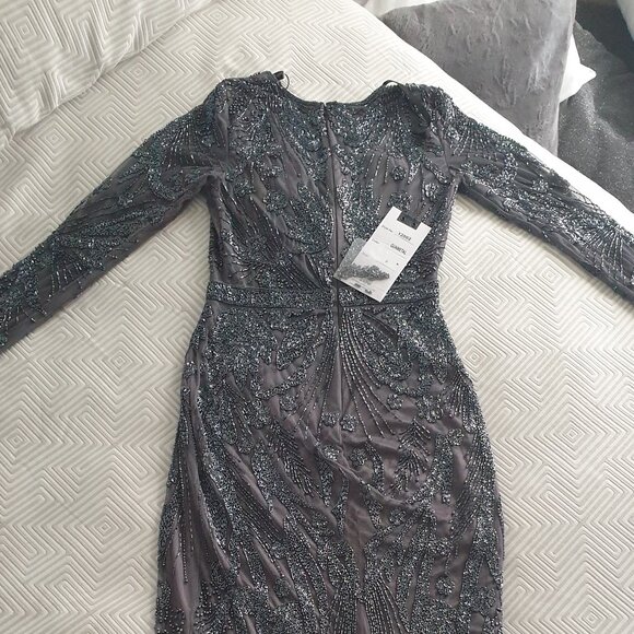 *Primavera Couture 12002 Prom Dress Gunmetal Size 8 - Picture 9 of 9